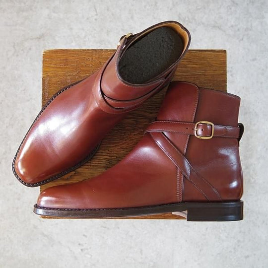 極美品★(伊)タニノクリスチー SIZE 6【定価￥210,000-★ブラックラピド製法/ジョッパーブーツ】FLASOTTO/茶/TANINO CRISCI★h613