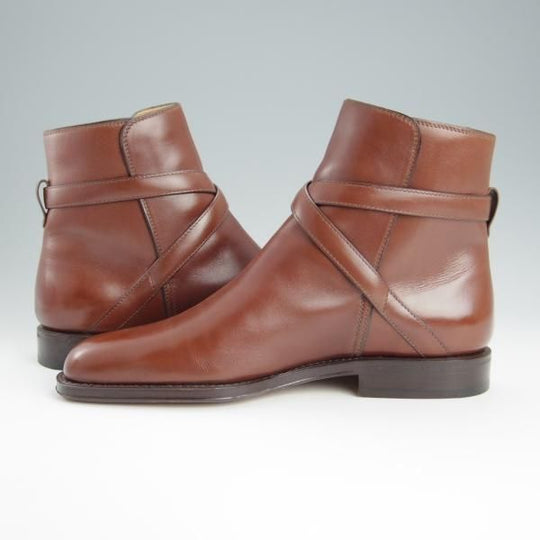 極美品★(伊)タニノクリスチー SIZE 6【定価￥210,000-★ブラックラピド製法/ジョッパーブーツ】FLASOTTO/茶/TANINO CRISCI★h613