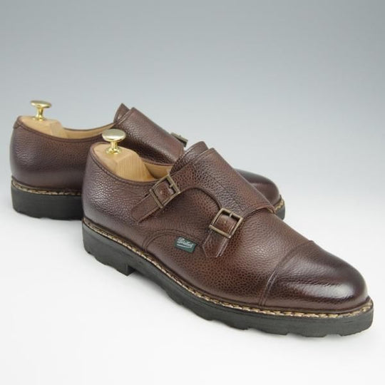 極美品★パラブーツ SIZE 8【定価￥74,800-★ウィリアム/WILLIAM】ユナイテッドアローズ別注/シボ革/ダブルモンク/濃茶/Paraboot★h618