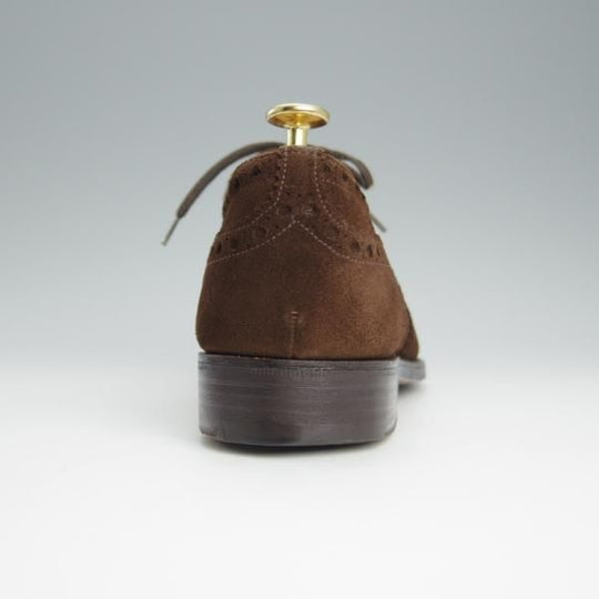 極上★チャーチ 75F/UK7.5【貴重★100ラスト/バーウッド似寄りモデル】フルブローグ/スエード/濃茶/メンズ/Church's★h619