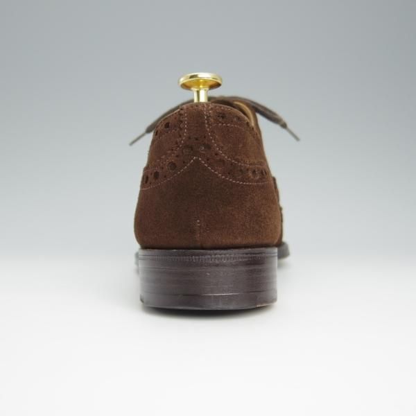 極上★チャーチ 75F/UK7.5【貴重★100ラスト/バーウッド似寄りモデル】フルブローグ/スエード/濃茶/メンズ/Church's★h619