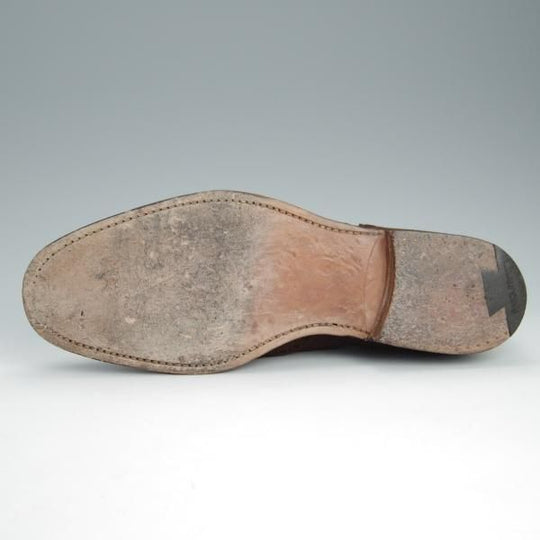 極上★チャーチ 75F/UK7.5【貴重★100ラスト/バーウッド似寄りモデル】フルブローグ/スエード/濃茶/メンズ/Church's★h619