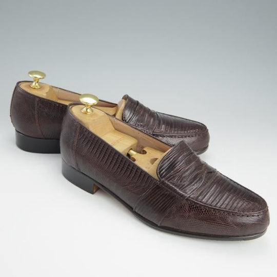 極上★リーガル SIZE 24.5【貴重★リザード革/INTERNATIONAL COLLECTION】コインローファー/690CB/フルストラップ/濃茶/REGAL★h622