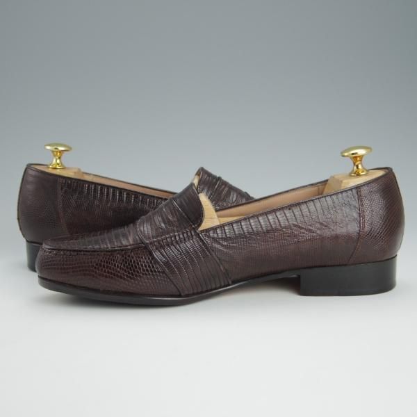 極上★リーガル SIZE 24.5【貴重★リザード革/INTERNATIONAL COLLECTION】コインローファー/690CB/フルストラップ/濃茶/REGAL★h622