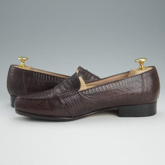 極上★リーガル SIZE 24.5【貴重★リザード革/INTERNATIONAL COLLECTION】コインローファー/690CB/フルストラップ/濃茶/REGAL★h622