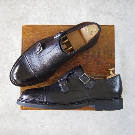 美品★パラブーツ SIZE 5.5【定価￥71,500-★POE/ビームスF別注】ダブルモンク/グレインレザー/黒/メンズ/BEAMS F/Paraboot★h623