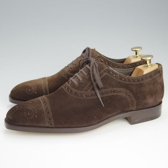 未使用★(伊)サントーニ SIZE 5.5【上級★グッドイヤーウェルテッド製法/BEAMS F別注】8532/スエード/濃茶/メンズ/BEAMS/Santoni★h624