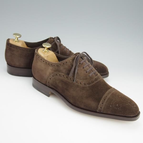 未使用★(伊)サントーニ SIZE 5.5【上級★グッドイヤーウェルテッド製法/BEAMS F別注】8532/スエード/濃茶/メンズ/BEAMS/Santoni★h624
