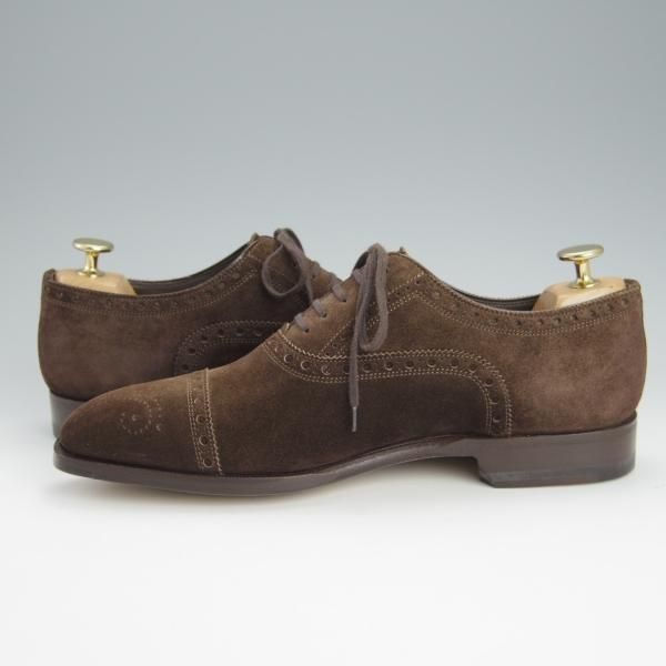 未使用★(伊)サントーニ SIZE 5.5【上級★グッドイヤーウェルテッド製法/BEAMS F別注】8532/スエード/濃茶/メンズ/BEAMS/Santoni★h624