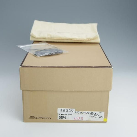 未使用★(伊)サントーニ SIZE 5.5【上級★グッドイヤーウェルテッド製法/BEAMS F別注】8532/スエード/濃茶/メンズ/BEAMS/Santoni★h624