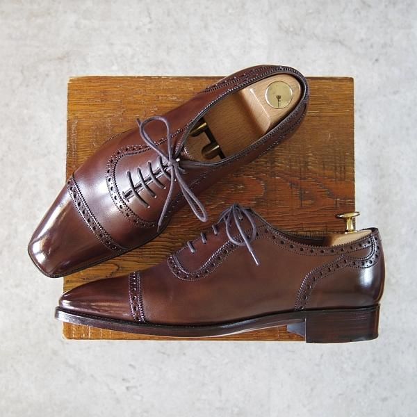 極美品★（英）ガジアーノ&ガーリング 6.5E【定価￥220,000-★ST.JAMES 2/TG73ラスト】クォーターブローグ/茶/GAZIANO&GIRLING★h626