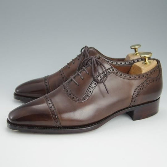 極美品★（英）ガジアーノ&ガーリング 6.5E【定価￥220,000-★ST.JAMES 2/TG73ラスト】クォーターブローグ/茶/GAZIANO&GIRLING★h626