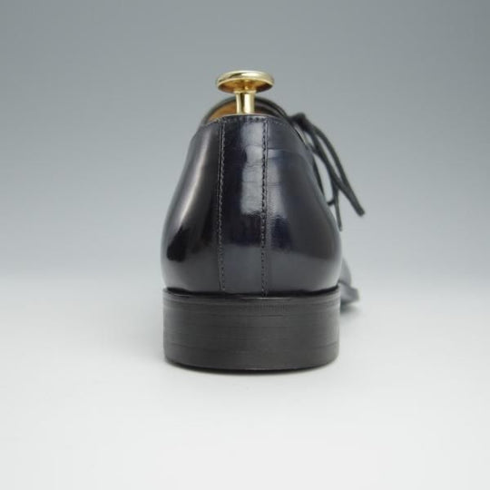 極美品★(伊)フランチェスコ・ベニーニョ SIZE 7【定価￥61,600-★サイドレース/レベルソ仕立て】G2899/濃紺/Francesco Benigno★h627