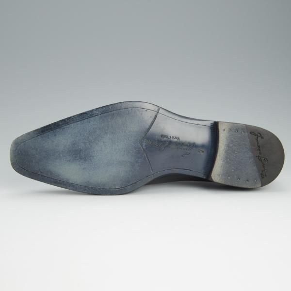 極美品★(伊)フランチェスコ・ベニーニョ SIZE 7【定価￥61,600-★サイドレース/レベルソ仕立て】G2899/濃紺/Francesco Benigno★h627