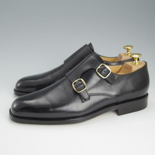 極美品★(伊)タニノクリスチー SIZE 6【定価￥21,6000-★ダブルモンク/671】カーフ/黒/メンズ/TANINO CRISCI★h634