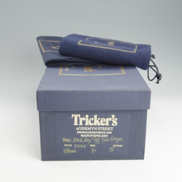 極上★トリッカーズ SIZE 6【現行定価9.3万円程度★EPSOM/フルブローグ】エプソン/9524/カーフ/黒/メンズ/Tricker's★h640