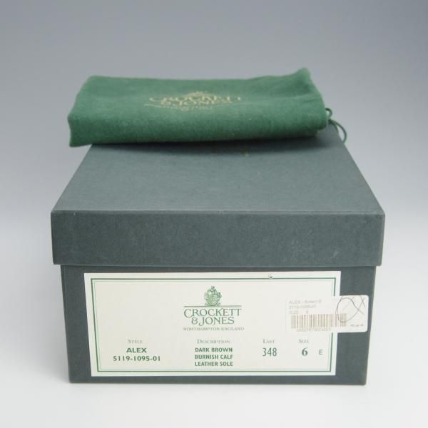 極上★クロケット&ジョーンズ 6E【定価￥93,500-★ALEX/アレックス/348ラスト】ホールカット/カーフ/濃茶/メンズ/Crockett&Jones★h642