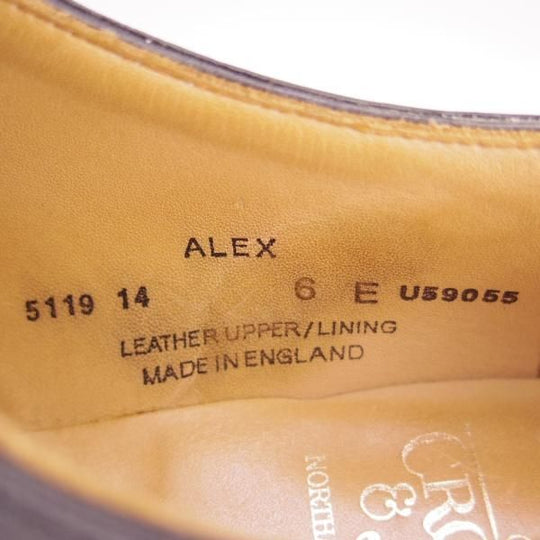 極上★クロケット&ジョーンズ 6E【定価￥93,500-★ALEX/アレックス/348ラスト】ホールカット/カーフ/黒/メンズ/Crockett&Jones★h644