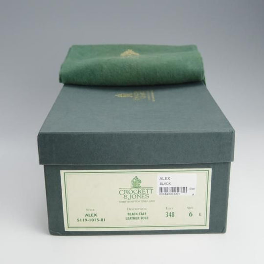極上★クロケット&ジョーンズ 6E【定価￥93,500-★ALEX/アレックス/348ラスト】ホールカット/カーフ/黒/メンズ/Crockett&Jones★h644