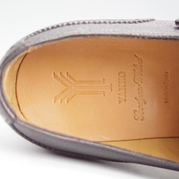 未使用★(スペイン製)YANKO/ヤンコ SIZE 7.5【定価￥58,300-★ダブルモンク/14887】グレインレザー/黒/メンズ★h645