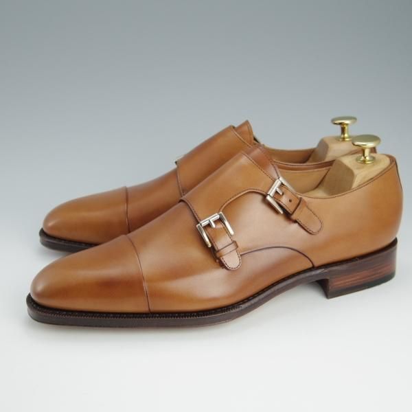 未使用★(スペイン製)YANKO/ヤンコ SIZE 7.5【定価￥46,200-★ダブルモンク/14453】カーフ/茶/メンズ★h646