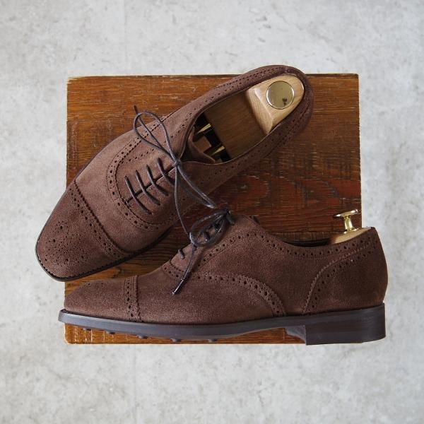 新品★(英)BARKER/バーカー 6F【定価￥49,500-★ダイナイトソール仕様/4303FW11】セミブローグ/スエード/濃茶/メンズ★h655