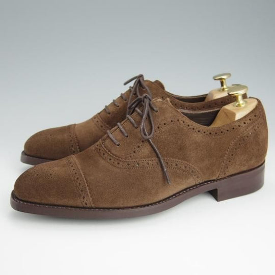 新品★(英)BARKER/バーカー 6F【定価￥49,500-★ダイナイトソール仕様/4303FW11】セミブローグ/スエード/濃茶/メンズ★h655