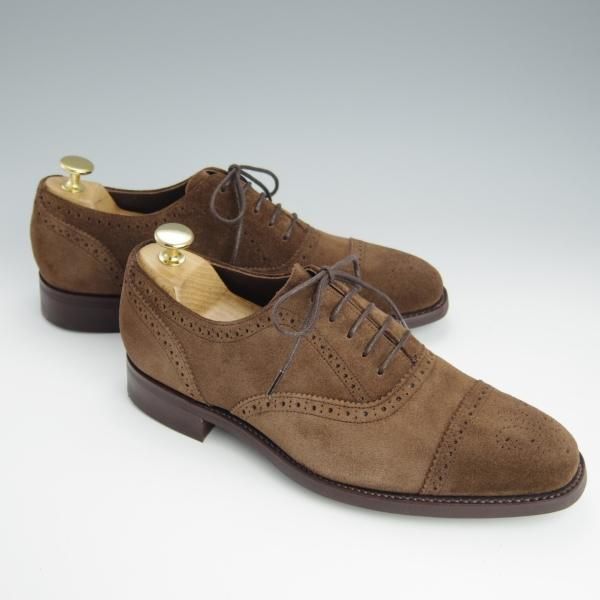 新品★(英)BARKER/バーカー 6F【定価￥49,500-★ダイナイトソール仕様/4303FW11】セミブローグ/スエード/濃茶/メンズ★h655