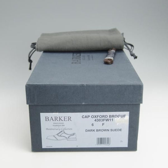 新品★(英)BARKER/バーカー 6F【定価￥49,500-★ダイナイトソール仕様/4303FW11】セミブローグ/スエード/濃茶/メンズ★h655