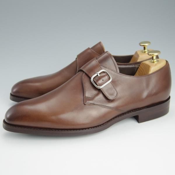 未使用★(英)BARKER/バーカー 8.5F【定価￥49,500-★ダイナイトソール仕様/4304FW11】モンクストラップ/カーフ/茶/メンズ★h656