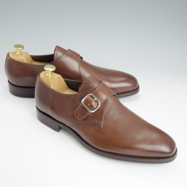 未使用★(英)BARKER/バーカー 8.5F【定価￥49,500-★ダイナイトソール仕様/4304FW11】モンクストラップ/カーフ/茶/メンズ★h656