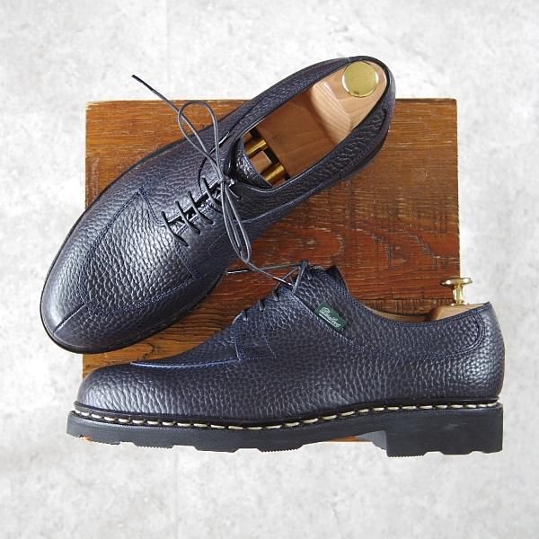 未使用★パラブーツ SIZE 7.5【定価￥71,500-★アヴィニョン/AVIGNON】ユナイテッドアローズ別注/Uチップ/紺/シボ革/Paraboot★h673