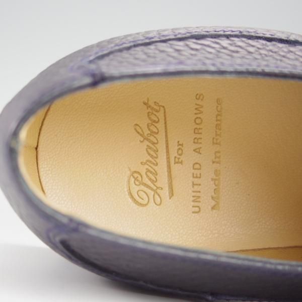 未使用★パラブーツ SIZE 7.5【定価￥71,500-★アヴィニョン/AVIGNON】ユナイテッドアローズ別注/Uチップ/紺/シボ革/Paraboot★h673