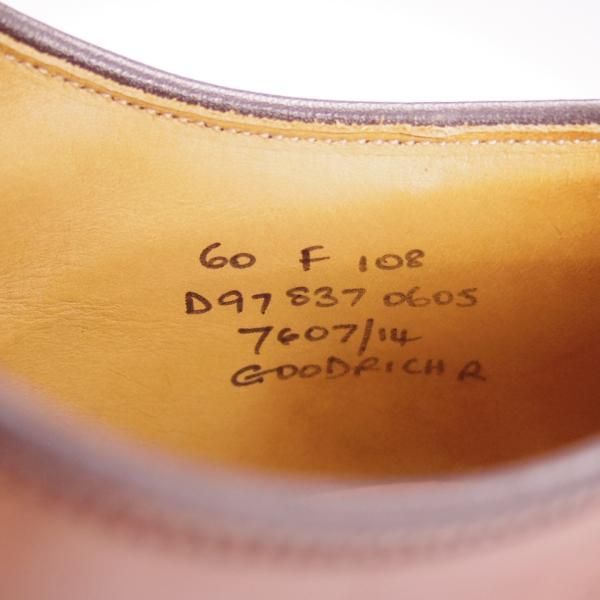 極上★チャーチ 60F/UK6【★GOODRICH R/108ラスト】4都市ロゴ/ストレートチップ/カーフ/茶/メンズ/Church's★h678