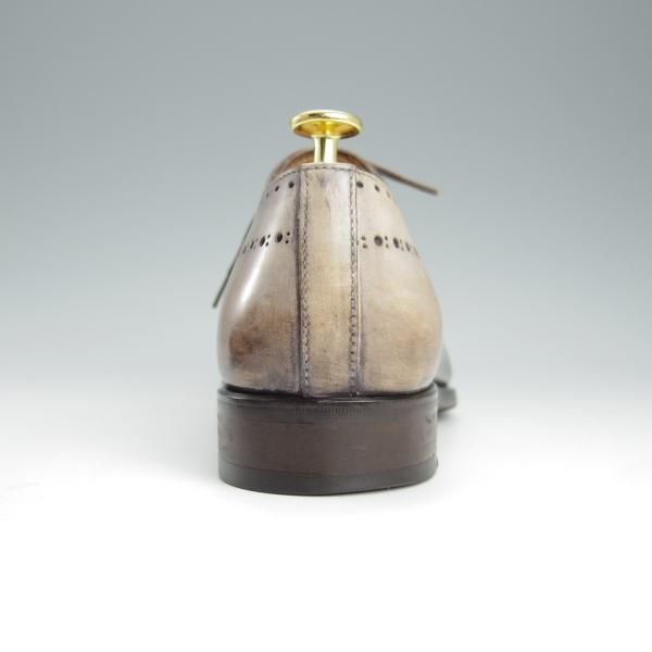 極上★(伊)フランチェスコ・ベニーニョ SIZE 6.5【灰茶系パティーヌ★イミテーションブローグ】ホールカット/Francesco Benigno★h680