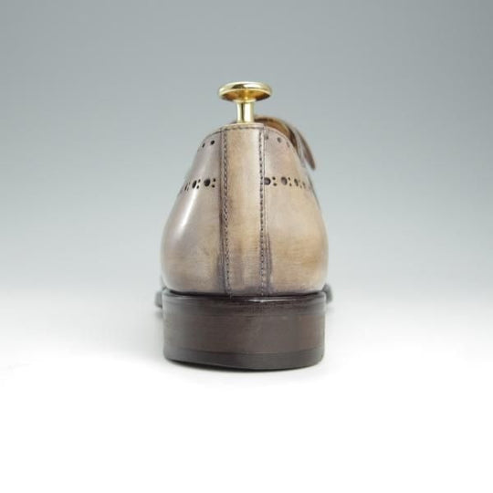 極上★(伊)フランチェスコ・ベニーニョ SIZE 6.5【灰茶系パティーヌ★イミテーションブローグ】ホールカット/Francesco Benigno★h680