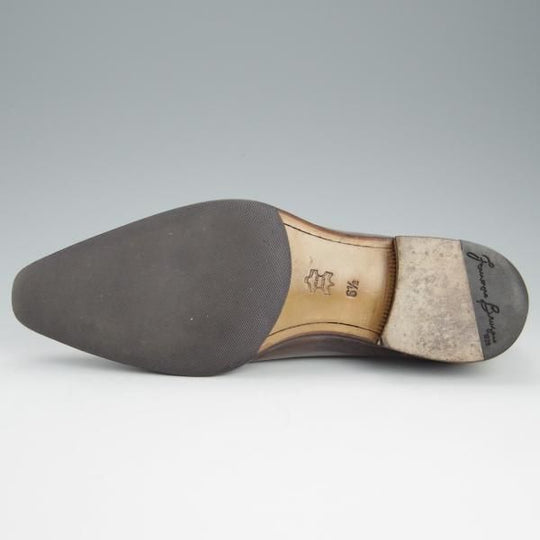 極上★(伊)フランチェスコ・ベニーニョ SIZE 6.5【灰茶系パティーヌ★イミテーションブローグ】ホールカット/Francesco Benigno★h680