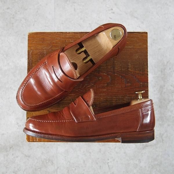 極上★(伊)F.LLIジャコメッティ SIZE 40【モデル定価￥101,200-★コインローファー/FG254】ホースレザー/茶/Giacometti★h683