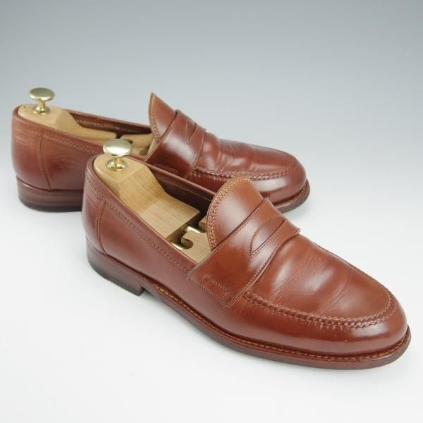 極上★(伊)F.LLIジャコメッティ SIZE 40【モデル定価￥101,200-★コインローファー/FG254】ホースレザー/茶/Giacometti★h683