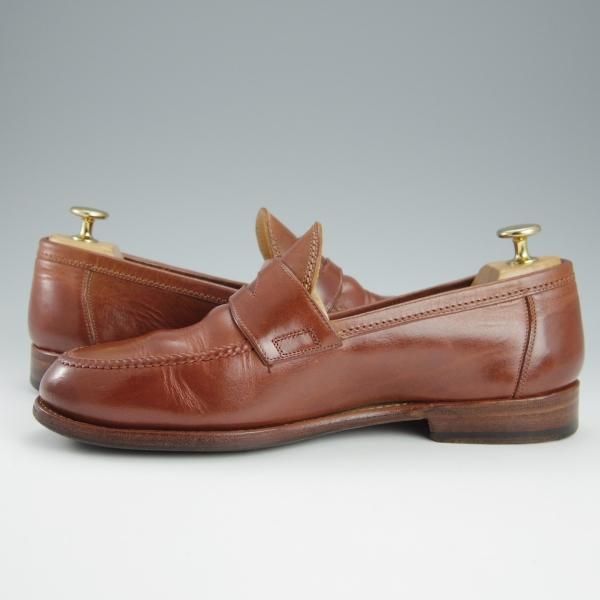極上★(伊)F.LLIジャコメッティ SIZE 40【モデル定価￥101,200-★コインローファー/FG254】ホースレザー/茶/Giacometti★h683