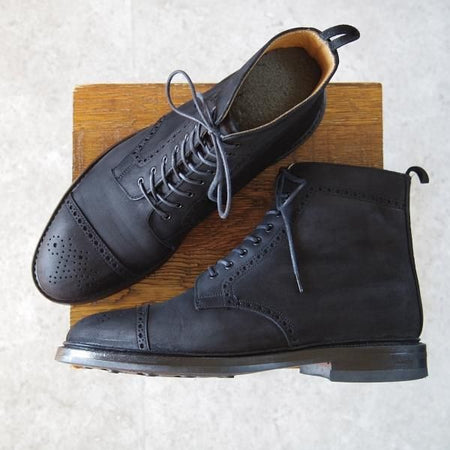 ★クロケット&ジョーンズ UK7/US7.5D【貴重★ブラックフリース別注/CONISTON BOOT】コニストン/黒/ブーツ/Crockett&Jones★h687