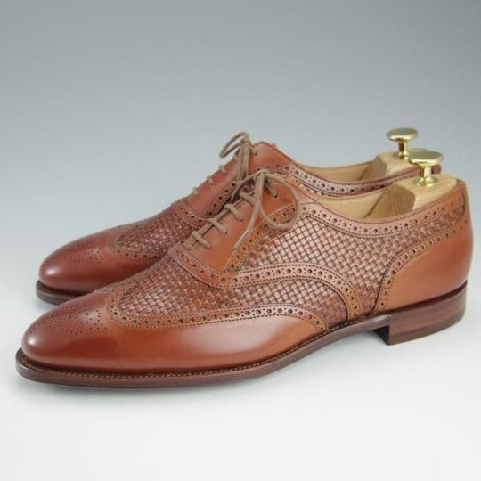 未使用★クロケット&ジョーンズ 7.5E【貴重★トレーディングポスト別注/GERRARD 4】フルブローグ/341ラスト/茶/Crockett&Jones★h691