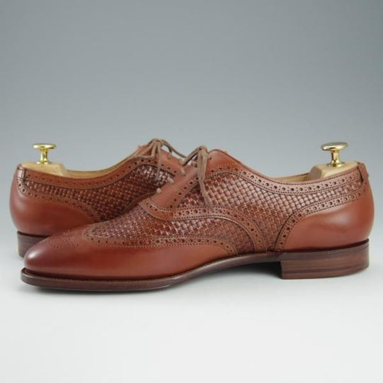 未使用★クロケット&ジョーンズ 7.5E【貴重★トレーディングポスト別注/GERRARD 4】フルブローグ/341ラスト/茶/Crockett&Jones★h691