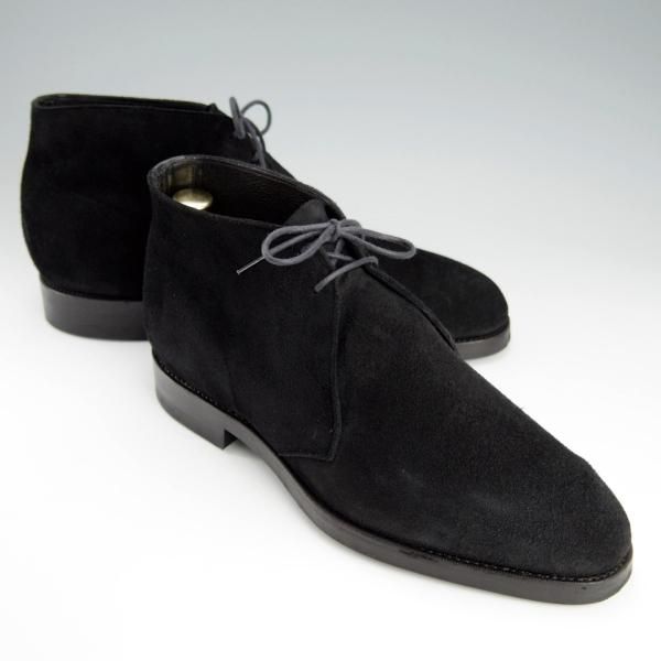 美品★Oriental/オリエンタル SIZE 8【定価￥55,000-★クーズー革/(英)C.F.ステッド社製】PATRICK/チャッカブーツ/黒★h692