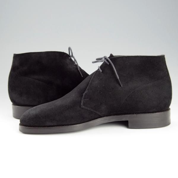 美品★Oriental/オリエンタル SIZE 8【定価￥55,000-★クーズー革/(英)C.F.ステッド社製】PATRICK/チャッカブーツ/黒★h692