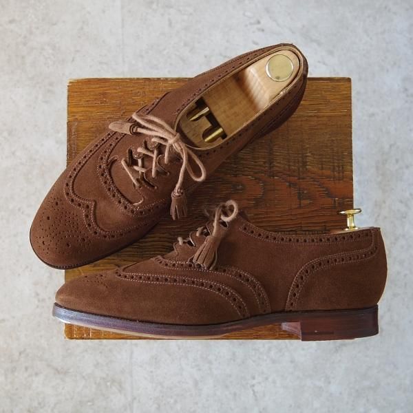 未使用★クロケット&ジョーンズ 7.5E【モデル定価￥74,800-★GHILLIE/200ラスト】ギリーシューズ/スエード/茶/Crockett&Jones★h694