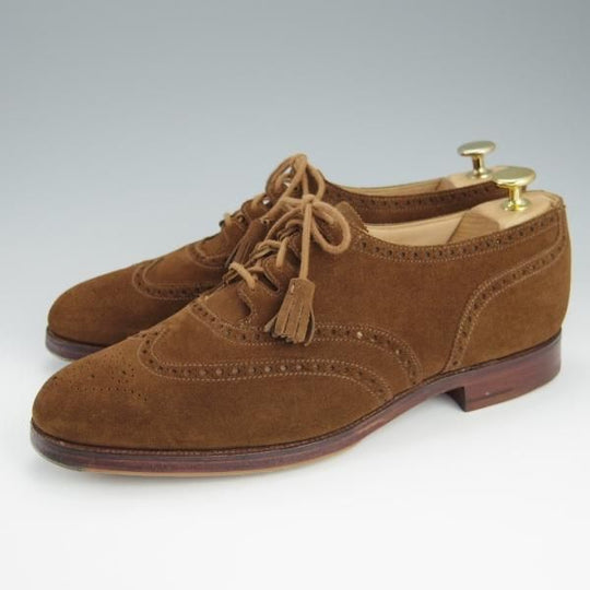 未使用★クロケット&ジョーンズ 7.5E【モデル定価￥74,800-★GHILLIE/200ラスト】ギリーシューズ/スエード/茶/Crockett&Jones★h694