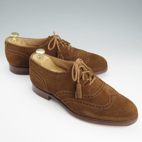 未使用★クロケット&ジョーンズ 7.5E【モデル定価￥74,800-★GHILLIE/200ラスト】ギリーシューズ/スエード/茶/Crockett&Jones★h694
