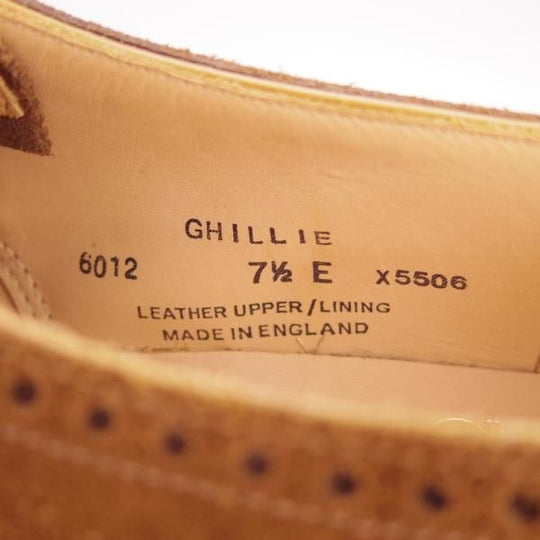 未使用★クロケット&ジョーンズ 7.5E【モデル定価￥74,800-★GHILLIE/200ラスト】ギリーシューズ/スエード/茶/Crockett&Jones★h694