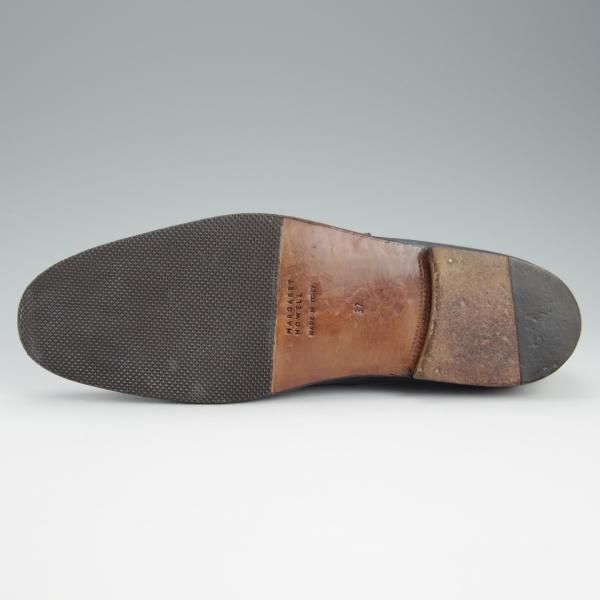 極美品★(伊製)マーガレットハウエル(レディース) SIZE 37【モデル定価￥81,000-★プレミアムライン】カーフ/灰黒系/MARGARET HOWELL★h708